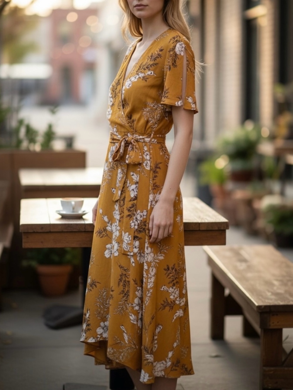 Dressbarn Women’s High Low Waist Tie Floral Print Dress Size 4